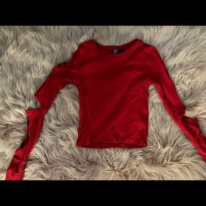 Edgy Red long sleeve crop